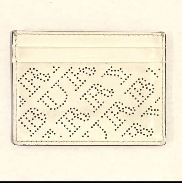 Beautiful Cream-White Leather Burberry card holder wallet